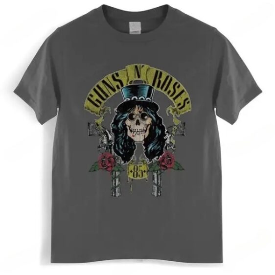 Guns N' Roses Vintage Skull Top Hat Black Graphic Unisex T-Shirt