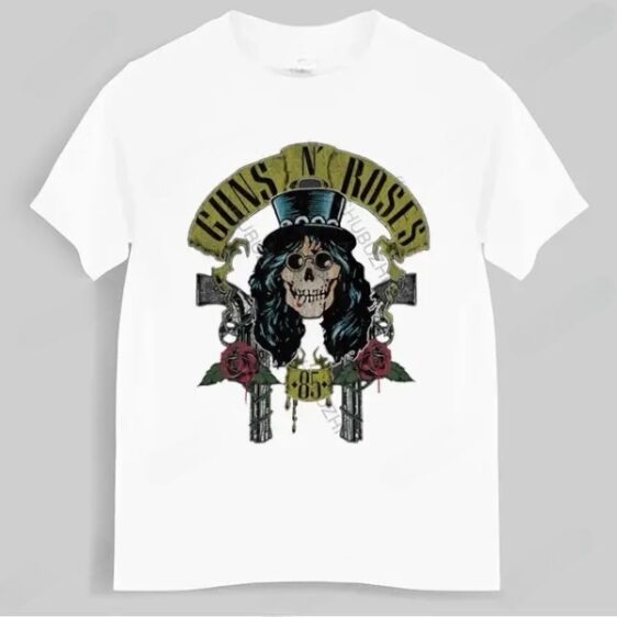 Guns N' Roses Vintage Skull Top Hat Black Graphic Unisex T-Shirt