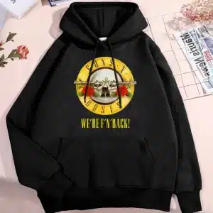 Guns N' Roses We're F'N Back! Logo Black Unisex Hoodie