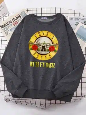 Iconic Guns N' Roses We’re F’N Back! Dark Gray Unisex Sweatshirt