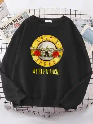 Iconic Guns N' Roses We’re F’N Back! Logo Black Unisex Sweatshirt