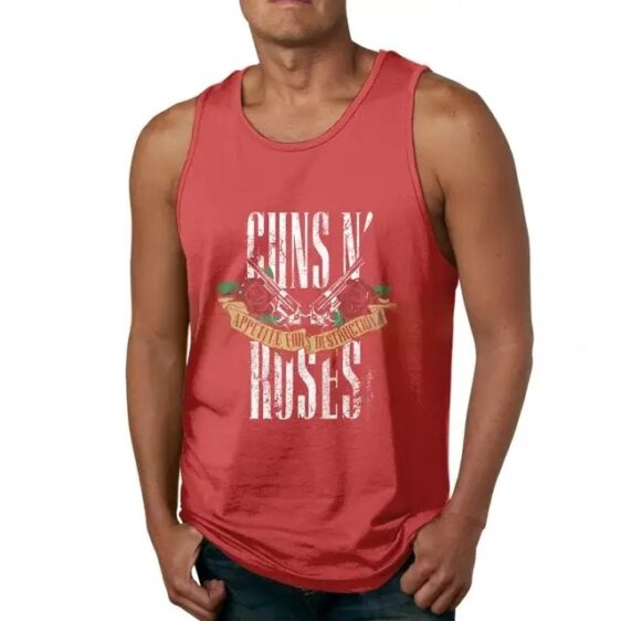 Red Guns N' Roses Appetite for Destruction Logo Men's Tank Top