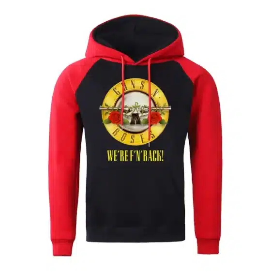 Red and Black Guns N' Roses We're F'N Back! Unisex Hoodie