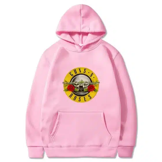 Rock Band Guns N' Roses Classic Logo Pink Unisex Hoodie