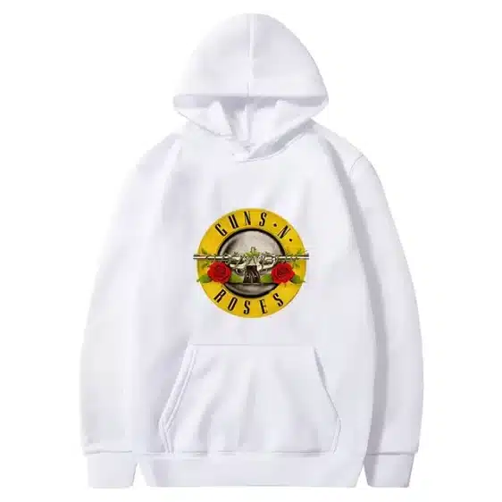 Rock Band Guns N' Roses Classic Logo White Unisex Hoodie