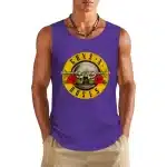 Rock Band Guns N' Roses Classic Yellow Logo Purple Men's Tank Top