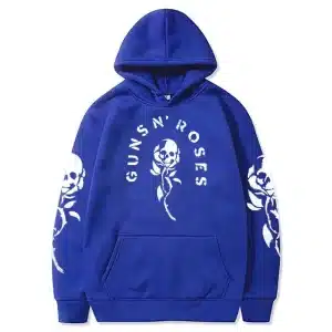 Rock Band Guns N' Roses Skull Rose Flower Blue Unisex Hoodie