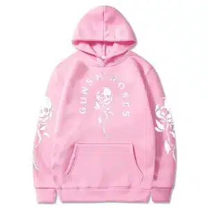 Rock Band Guns N' Roses Skull Rose Flower Pink Unisex Hoodie