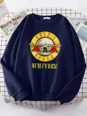 Rock Band Guns N' Roses We’re F’N Back! Navy Blue Unisex Sweatshirt