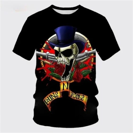 Screaming Skull Top Hat Blood Guns N' Roses Graphic Unisex T-Shirt