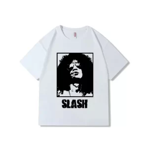 Slash Monochrome Portrait White Guns N' Roses Unisex T-Shirt