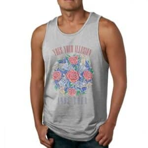 Use Your Illusion 1993 Tour Guns N' Roses Floral Gray Men's Tank Top