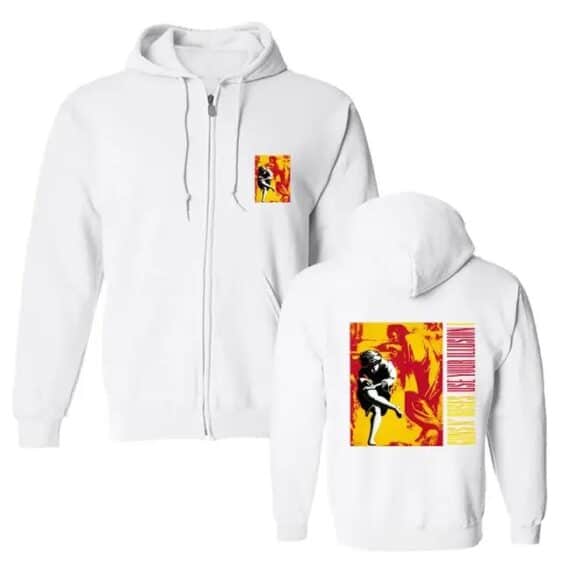 Use Your Illusion I Guns N' Roses Album White Unisex Zip-Up Hoodie