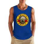 Vibrant Royal Blue Guns N' Roses Iconic Logo Print Men's Tank Top
