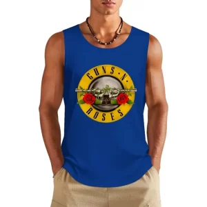 Vibrant Royal Blue Guns N' Roses Iconic Logo Print Men's Tank Top