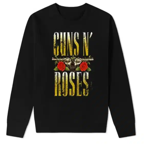 Vintage Guns N' Roses Bold Yellow Logo and Roses Unisex Sweatshirt