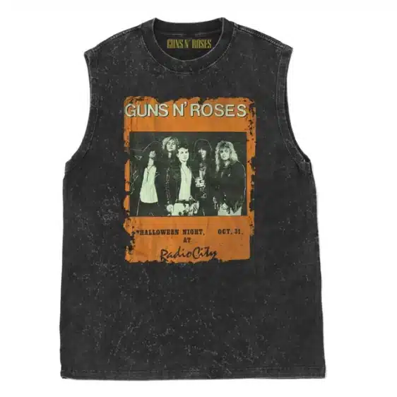 Vintage Guns N' Roses Halloween Concert Poster Unisex Tank Top