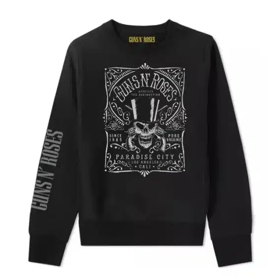 Vintage Guns N' Roses Skull Top Hat Paradise City Unisex Sweatshirt