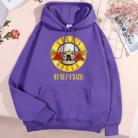 We're F'N Back! Guns N' Roses Classic Logo Purple Unisex Hoodie