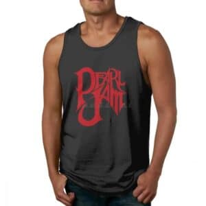 Black Pearl Jam Bold Name Red Logo Men's Tank Top