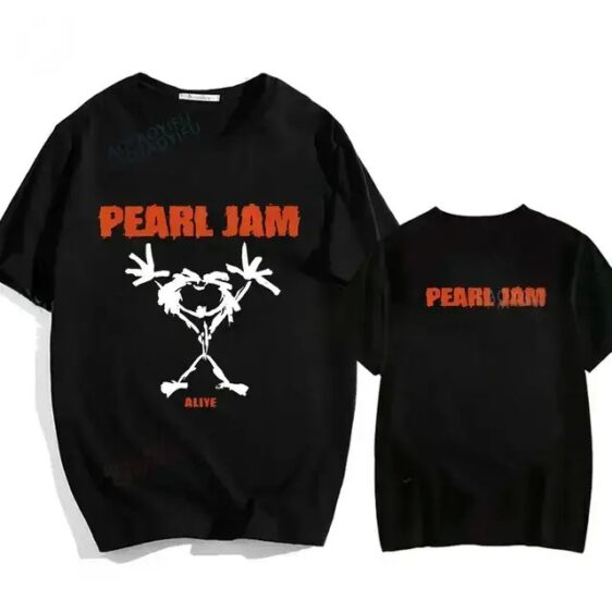 Classic Pearl Jam Song Alive Graphic Logo Black Unisex T-Shirt