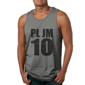 Dark Gray PL JM 10 Bold Text Art Pearl Jam Men's Tank Top