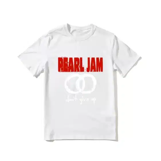 Don’t Give Up Pearl Jam Interlock Circles Logo White Unisex T-Shirt