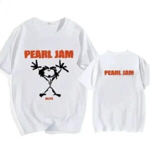 Iconic Pearl Jam Alive Song Logo Graphic White Unisex T-Shirt