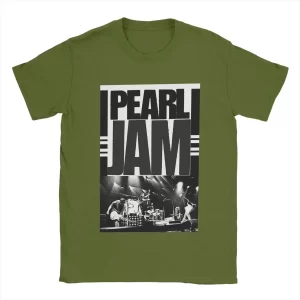 Pearl Jam Army Green Monochrome Concert Photo Unisex T-Shirt