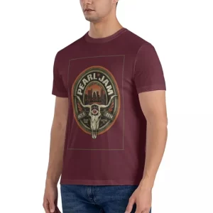 Pearl Jam Austin 2014 Bull Skull Maroon Unisex T-Shirt