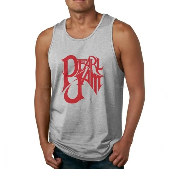 Pearl Jam Band Minimalist Name Art Gray Men's Tank Top