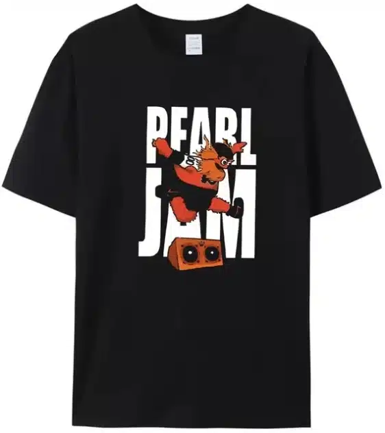 Pearl Jam Cartoon Fox Graphic Black Unisex T-Shirt