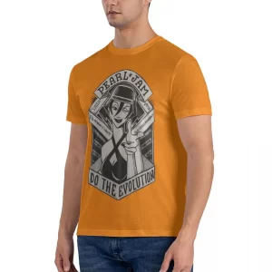 Pearl Jam Do the Evolution Song Cartoon Lady Orange Men's T-Shirt