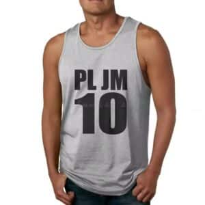 Pearl Jam PL JM 10 Bold Typography Art Gray Men's Tank Top