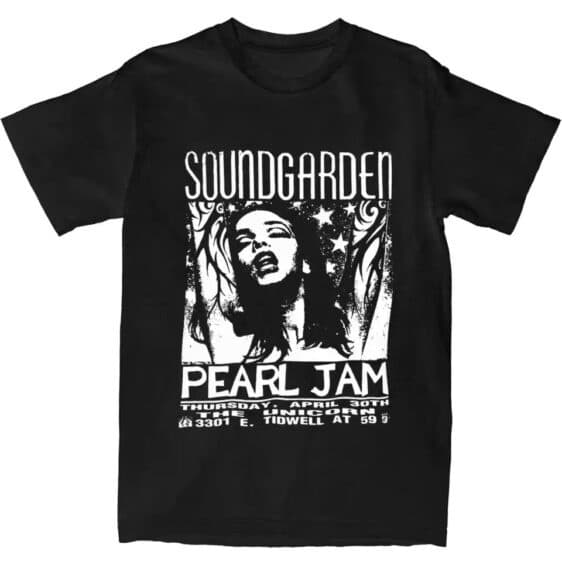 Pearl Jam Soundgarden Concert Poster Black Unisex T-Shirt