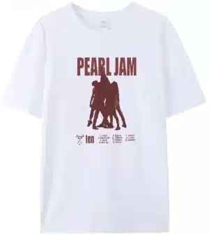 Pearl Jam Ten Album Members Silhouette White Unisex T-Shirt