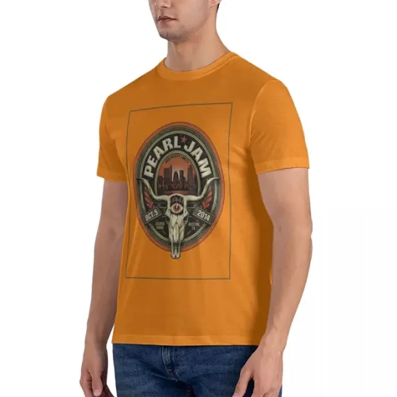 Rock Band Pearl Jam Austin 2014 Bull Skull Orange Unisex T-Shirt