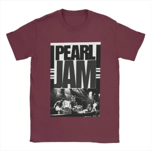 Rock Band Pearl Jam Maroon Concert Photo Unisex T-Shirt