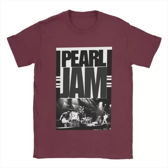 Rock Band Pearl Jam Maroon Concert Photo Unisex T-Shirt