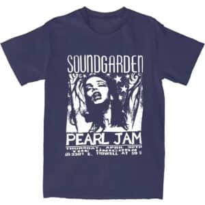 Rock Band Pearl Jam Soundgarden Poster Navy Blue Unisex T-Shirt