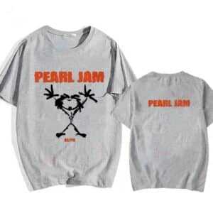 Rock Band Pearl Jam Stick Man Icon Graphic Gray Unisex T-Shirt