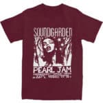 Vintage Maroon Soundgarden Pearl Jam Band Unisex T-Shirt