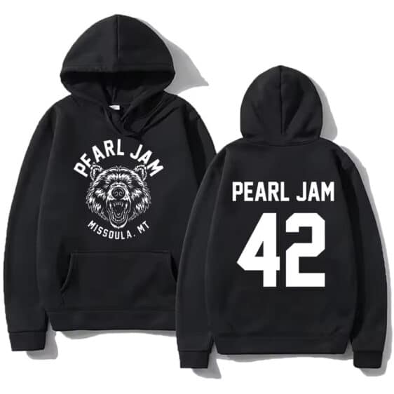 Black Pearl Jam 42 Missoula MT Grizzly Icon Unisex Hoodie