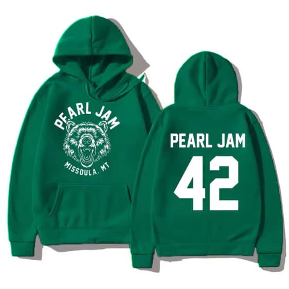 Dark Green Pearl Jam 42 Missoula MT Grizzly Unisex Hoodie