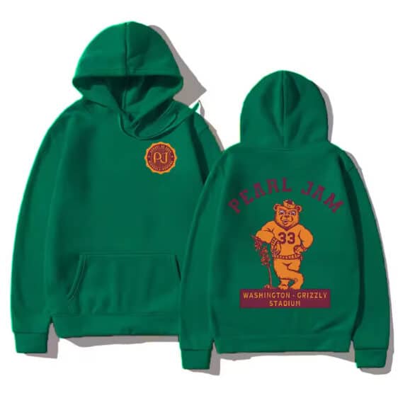 Dark Green Pearl Jam Grizzly Stadium Graphic Unisex Hoodie