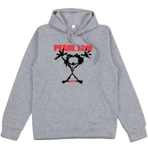 Gray Pearl Jam Band Alive Stickman Graphic Unisex Hoodie