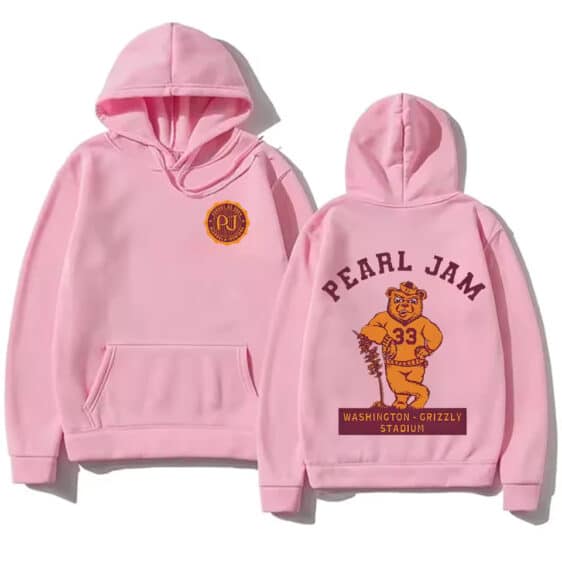 Grizzly Stadium Pearl Jam Poster Pink Graphic Unisex Hoodie