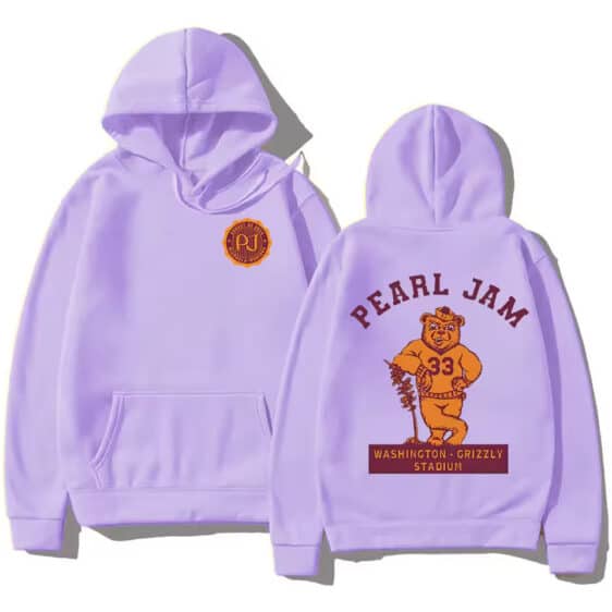 Lavender Pearl Jam Grizzly Stadium Graphic Unisex Hoodie