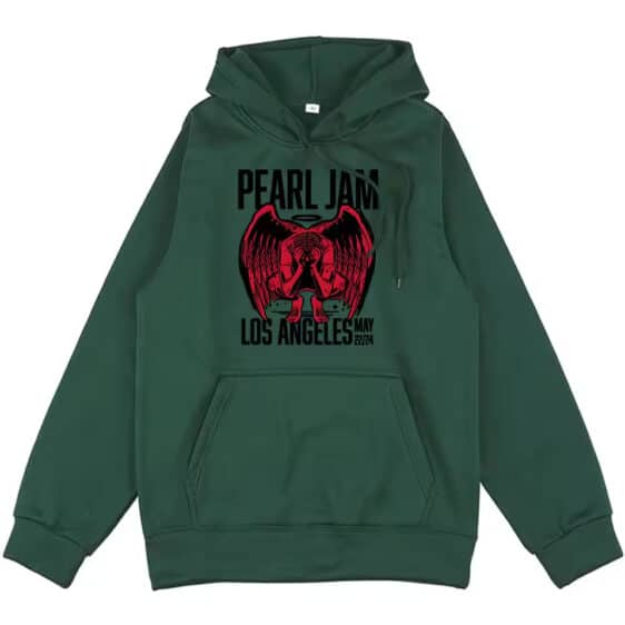 Los Angeles Pearl Jam Angel Poster Green Unisex Hoodie