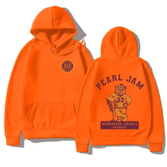 Pearl Jam Band Grizzly Stadium Bear Orange Unisex Hoodie